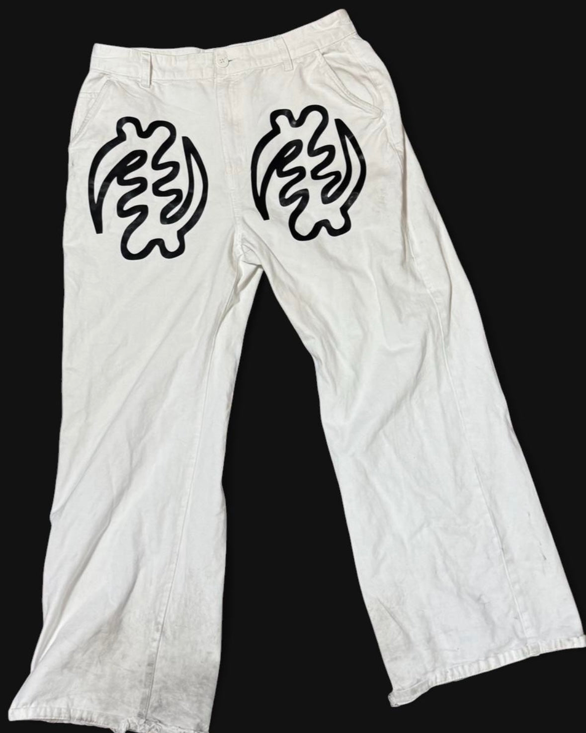 GYE NYAME white baggy jeans