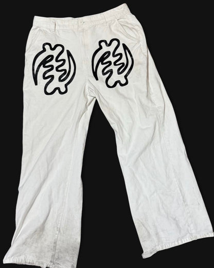 GYE NYAME white baggy jeans