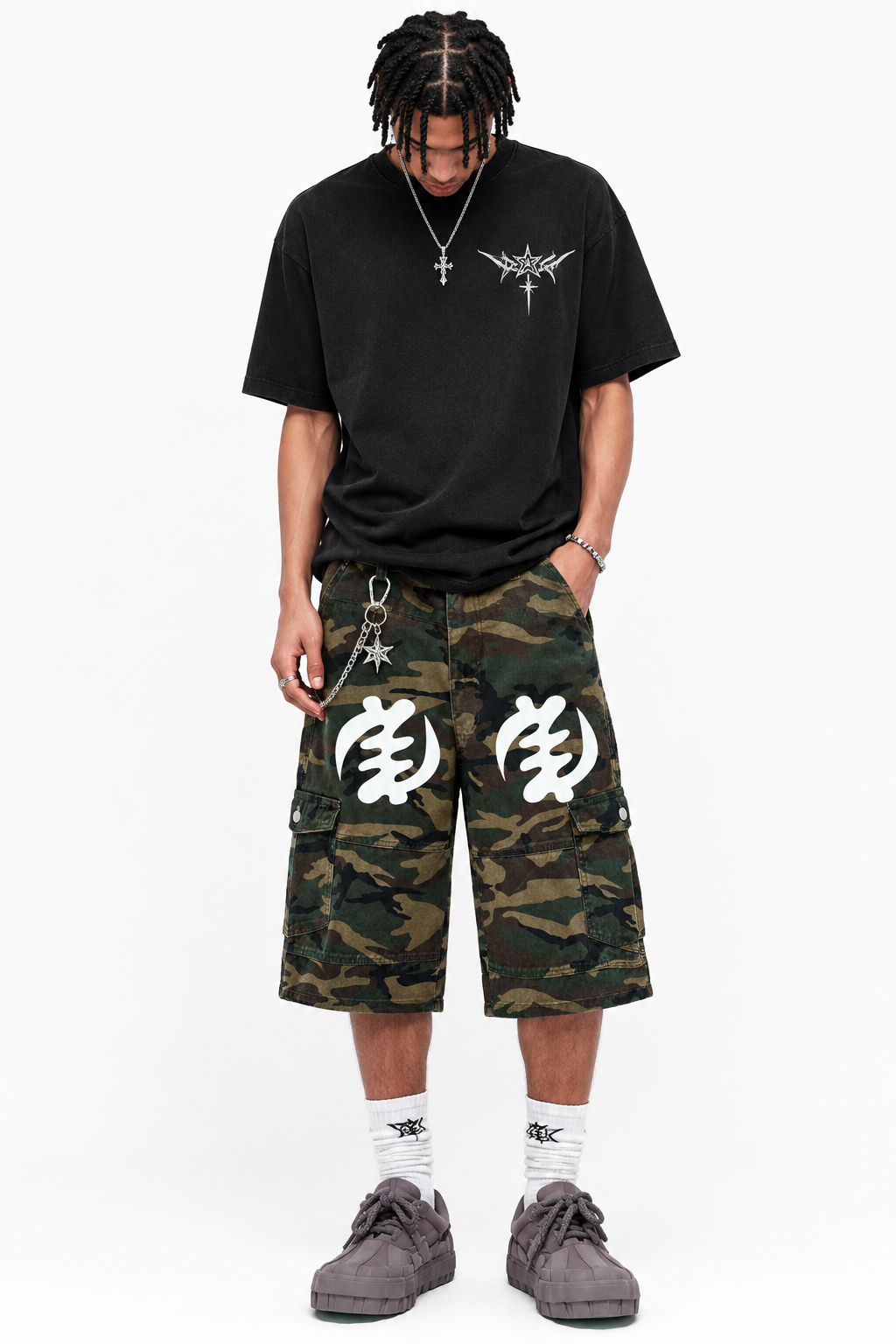 GYE NYAME CAMO JORTS